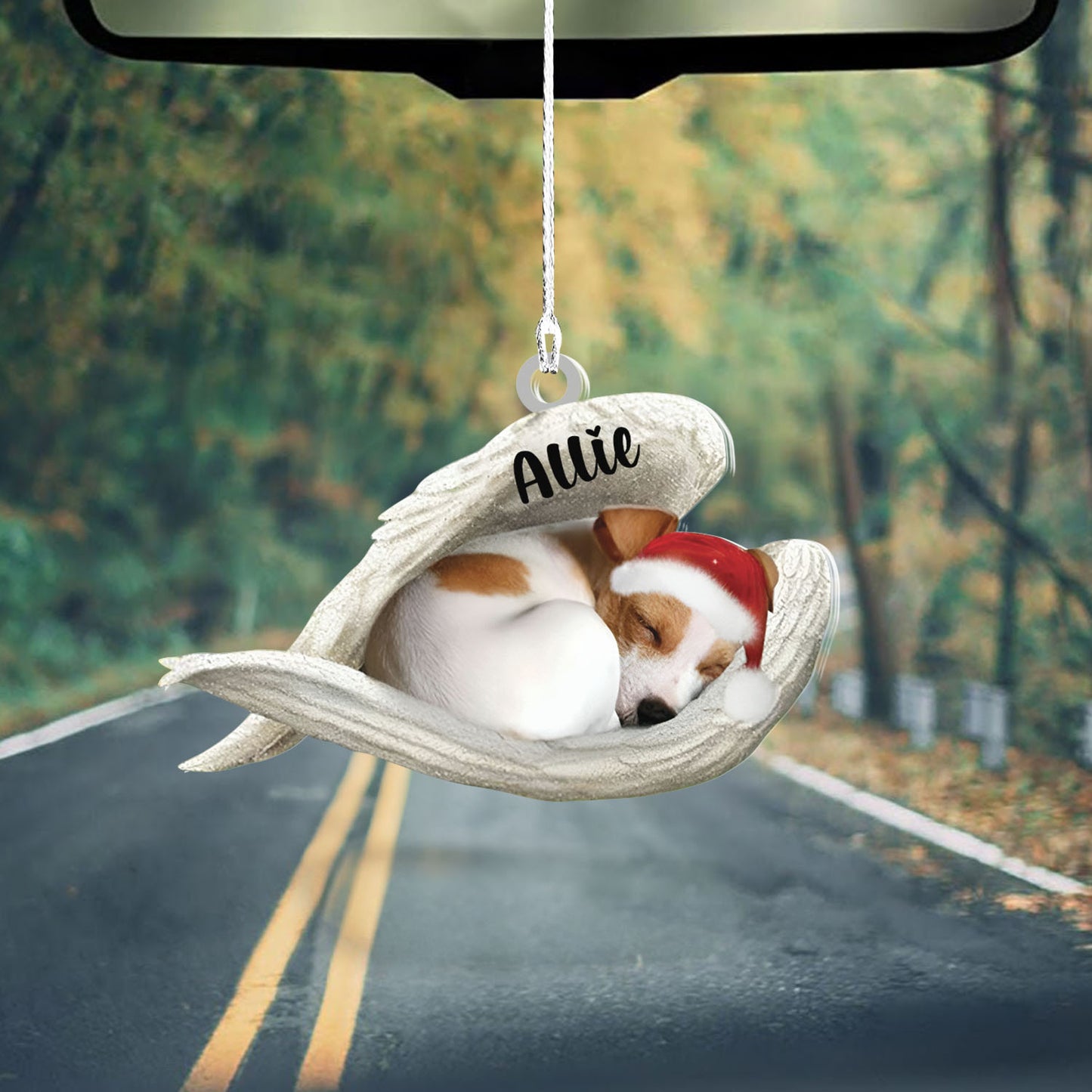 Personalized Jack Russell Terrier Sleeping Angel Christmas Flat Acrylic Dog Ornament Dog Gift, Ornament Decoration, Ornament Christmas - TeeZworldVN