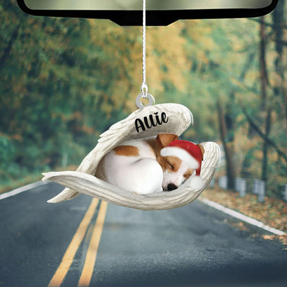 Personalized Jack Russell Terrier Sleeping Angel Christmas Flat Acrylic Dog Ornament Dog Gift, Ornament Decoration, Ornament Christmas - TeeZworldVN