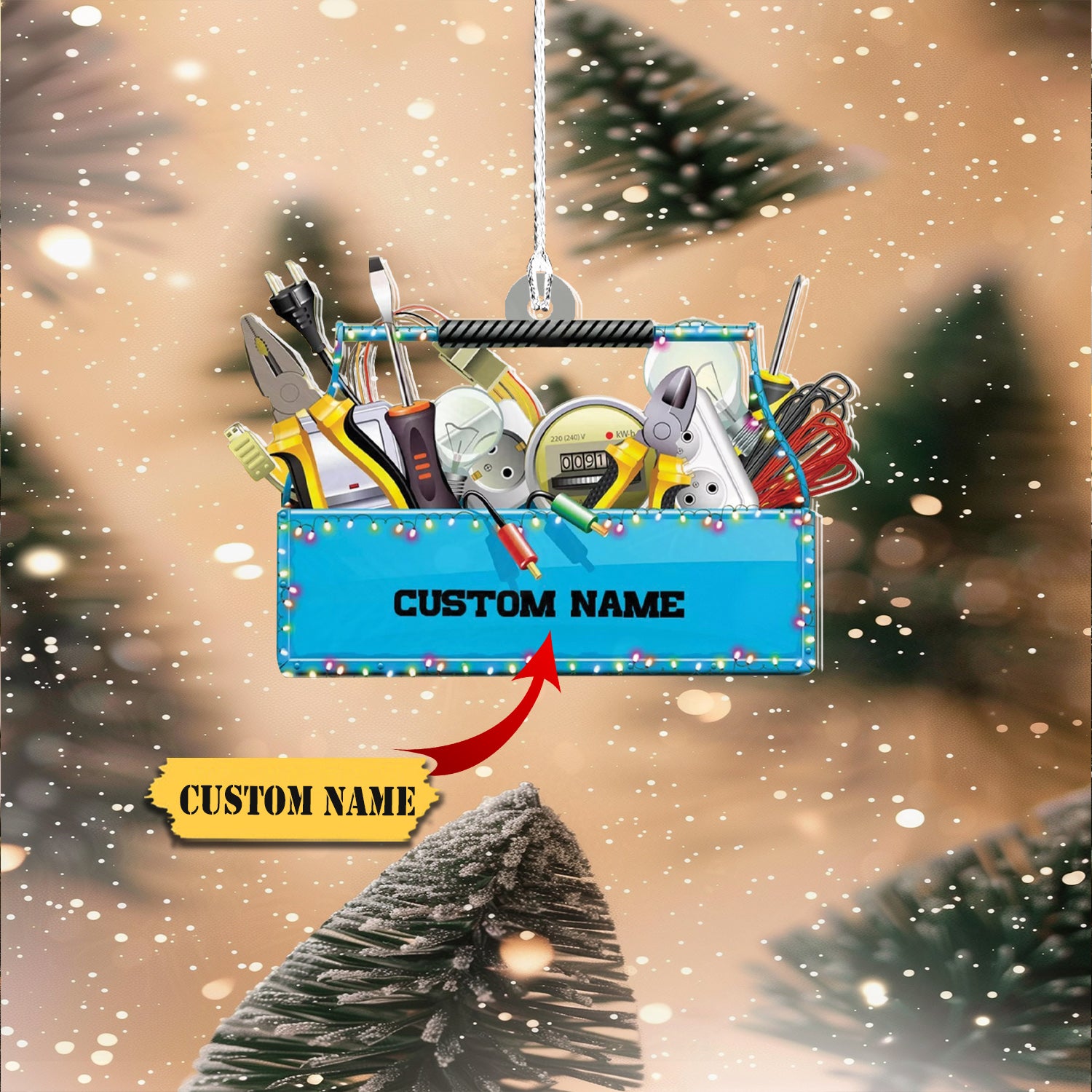 Personalized Lineman Ornament Electrician Christmas Ornament Journeyman Ornament 2, Ornament For Him, Gift For Him, Ornament Christmas