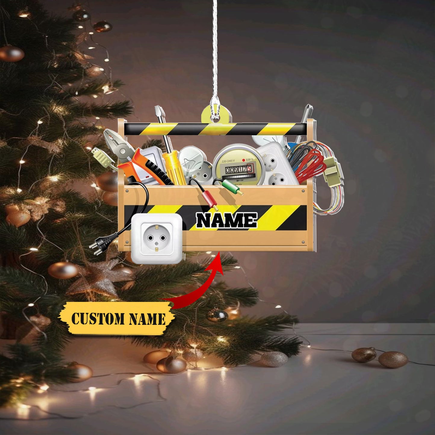 Personalized Lineman Ornament Electrician Christmas Ornament Journeyman Ornament 3, Ornament For Him, Gift For Him, Ornament Christmas