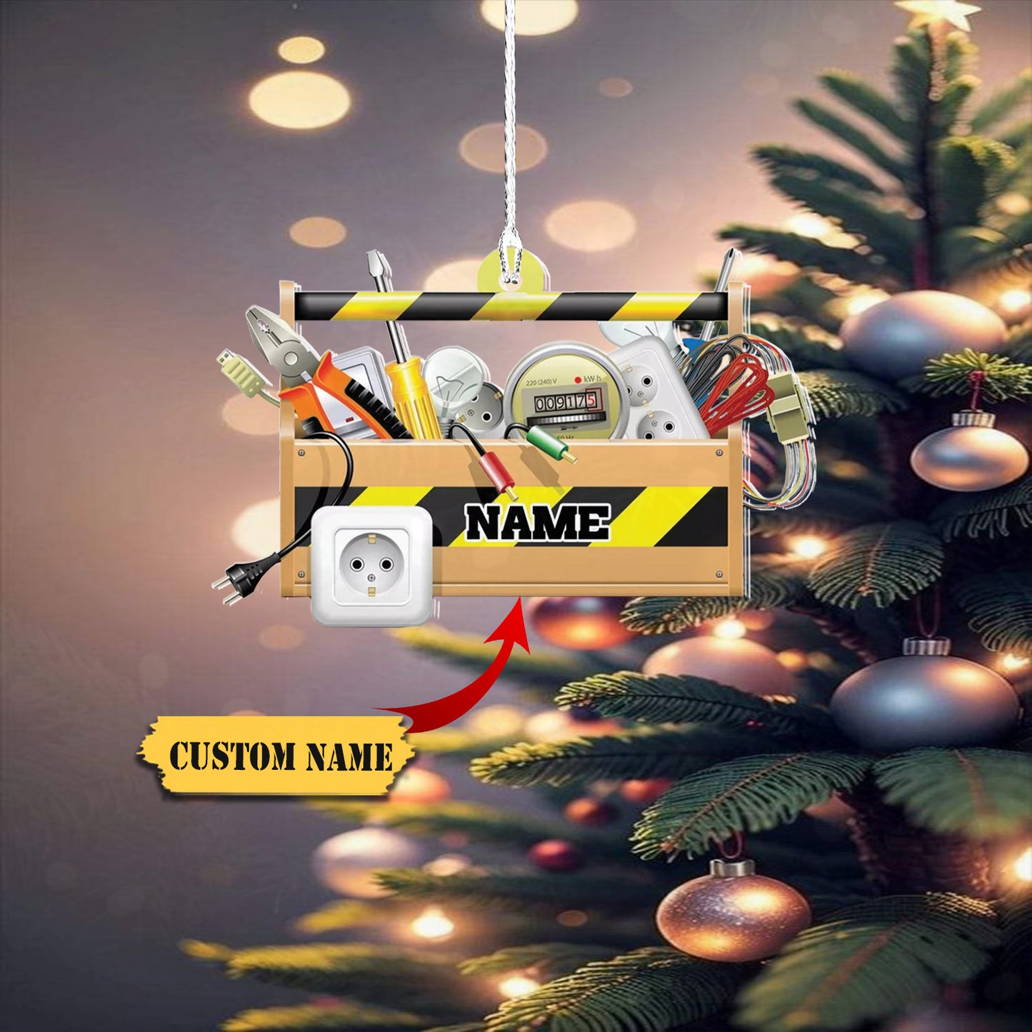 Personalized Lineman Ornament Electrician Christmas Ornament Journeyman Ornament 3, Ornament For Him, Gift For Him, Ornament Christmas