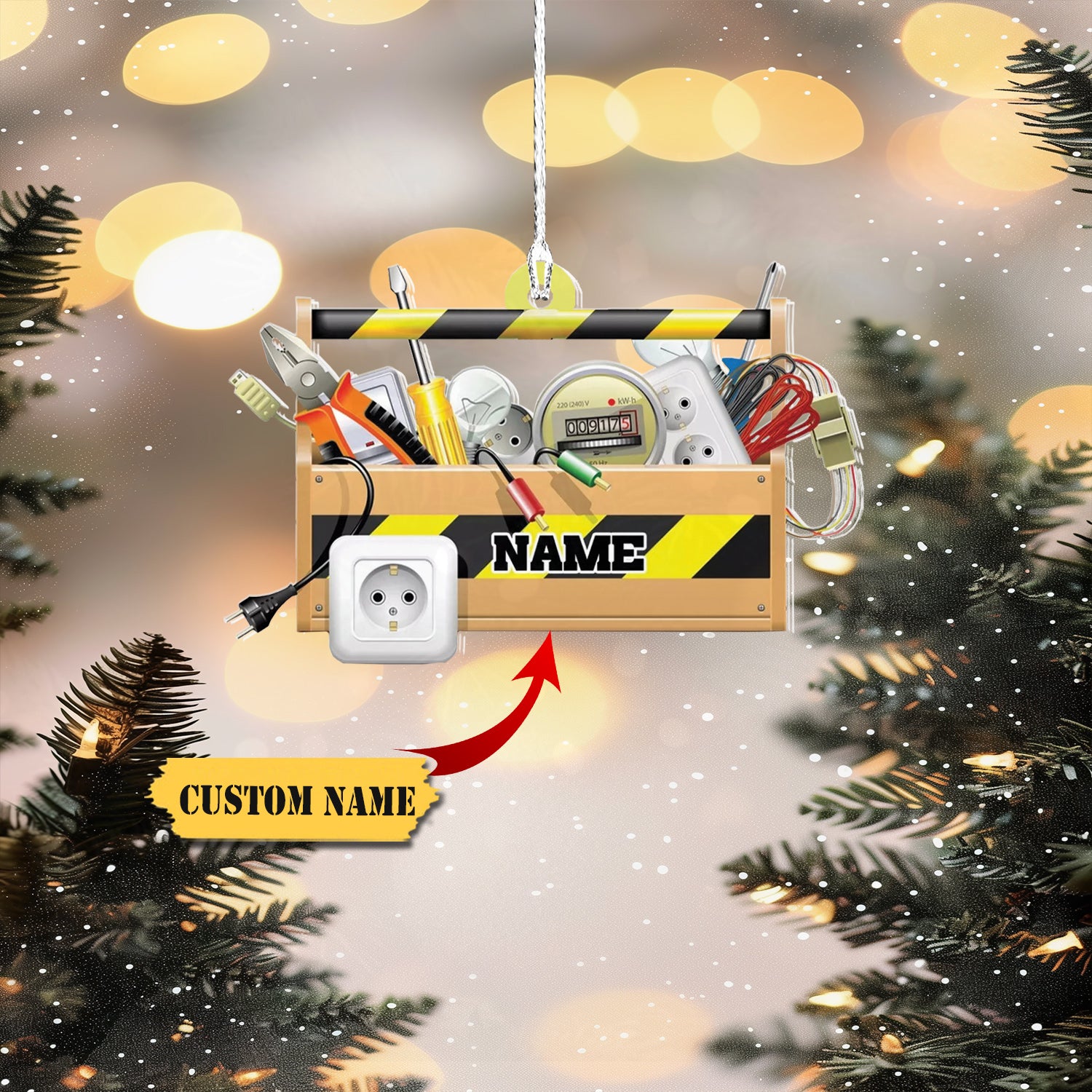 Personalized Lineman Ornament Electrician Christmas Ornament Journeyman Ornament 3, Ornament For Him, Gift For Him, Ornament Christmas