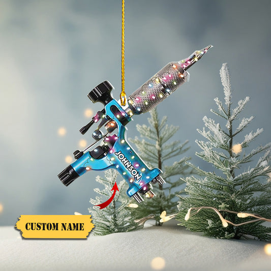 Personalized Machine tattoos Ornament, Machine tattoos Christmas Ornament decor, Ornament Decoration, Ornament For Gift, Ornament Christmas