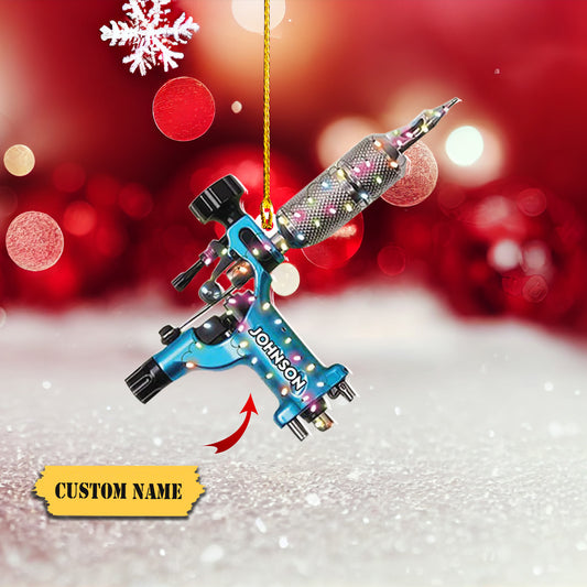 Personalized Machine tattoos Ornament, Machine tattoos Christmas Ornament decor, Ornament Decoration, Ornament For Gift, Ornament Christmas