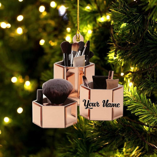 Personalized Makeup Tools Christmas Ornament 2023, Makeup Box Christmas Ornament Gift for Makeup Artist, Christmas Tree Decor for Makeup Shop 2, Ornament Decoration, Ornament Christmas