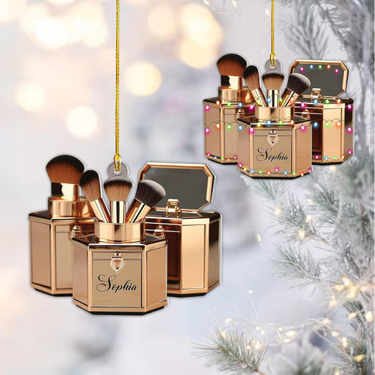 Personalized Makeup Tools Christmas Ornament 2024, Makeup Box Christmas Ornament Gift for Makeup Artist, Christmas Tree Decor for Makeup Shop 6, Ornament Decoration, Ornament Christmas