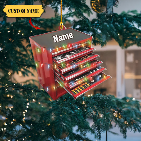 Personalized Mechanic Tool Box Christmas Ornament, Repair Tool Kit Flat Ornament Decor, Garage Ornament Automobile Repair Shop Gift, Ornament Decoration, Ornament For Gift, Ornament Christmas