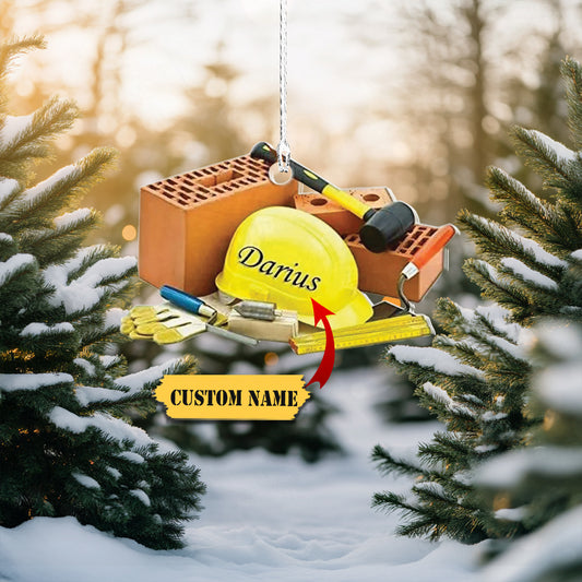 Personalized Mechanic Tools Flat Ornaments, Custom Mica Flat Plastic Mechanic Or, Ornament Decoration, Ornament For Gift, Ornament Christmas