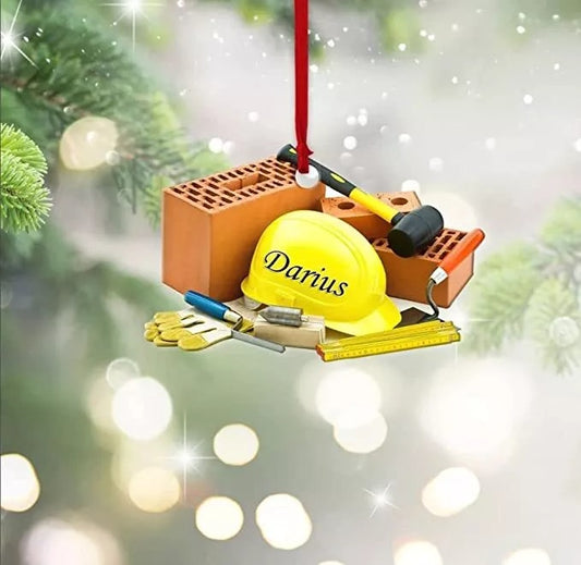 Personalized Mechanic Tools Flat Ornaments, Custom Mica Flat Plastic Mechanic Or, Ornament Decoration, Ornament For Gift, Ornament Christmas