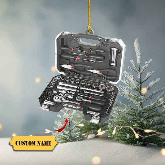 Personalized Mechanic Tools Set Ornament, Tool Set Flat Ornament, Garage Shop Decor, Mechanic Gift, Warehouse Garage Workshop Decor, Ornament Decoration, Ornament For Gift, Ornament Christmas