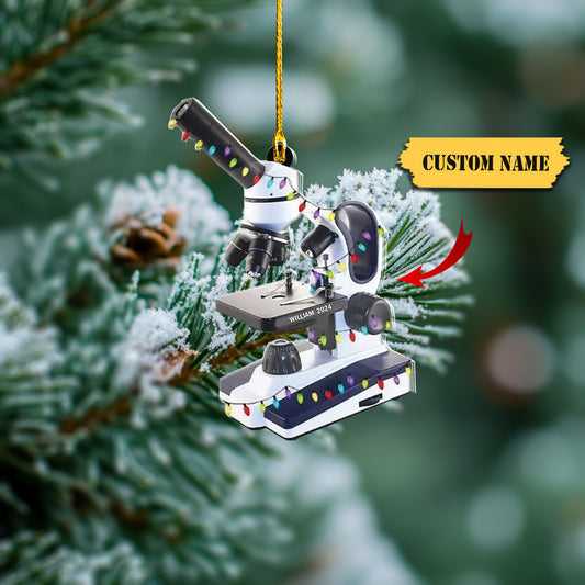 Personalized Medical Microscope Christmas Ornament 2D Flat Acrylic Orrnament 4545, Ornament Decoration, Ornament For Gift, Ornament Christmas