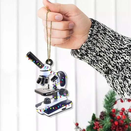 Personalized Medical Microscope Christmas Ornament 2D Flat Acrylic Orrnament 4545, Ornament Decoration, Ornament For Gift, Ornament Christmas