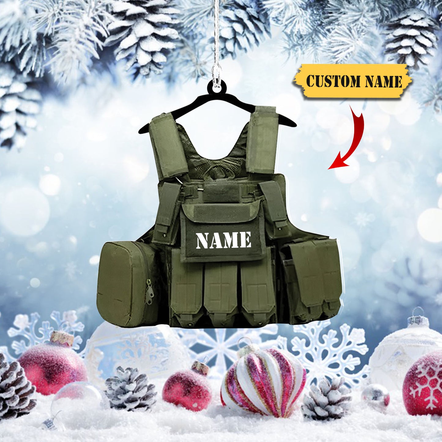 Personalized Military Tactical Combat Safety Ornament, Christmas gift for veteran, Ornament For Him, Gift For Him, Ornament Christmas