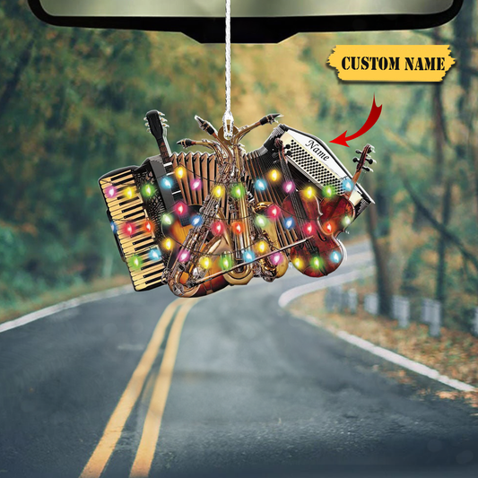 Personalized Music Instruments Car Ornament, Musician Christmas Ornament Gift 2, Ornament Decoration, Ornament For Gift, Ornament Christmas