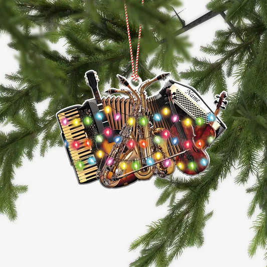 Personalized Music Instruments Car Ornament, Musician Christmas Ornament Gift 2, Ornament Decoration, Ornament For Gift, Ornament Christmas