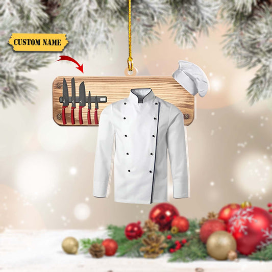 Personalized name Master chef ornament, Christmas gift for Master chef custom shaped acrylic ornament_Style 1_PACK 1 11, Ornament Decoration, Ornament For Gift, Ornament Christmas