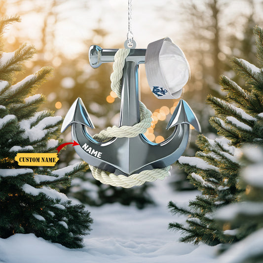 Personalized name sailor ornament, Christmas gift custom shaped acrylic ornament 12, Ornament Decoration, Ornament For Gift, Ornament Christmas