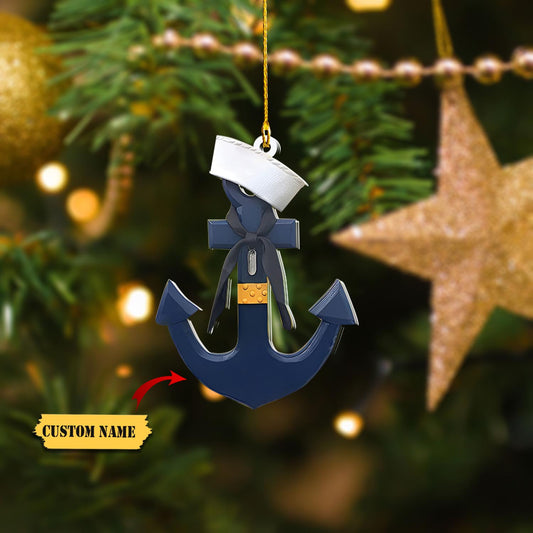 Personalized name sailor ornament, Christmas gift custom shaped acrylic ornament, Ornament Decoration, Ornament For Gift, Ornament Christmas