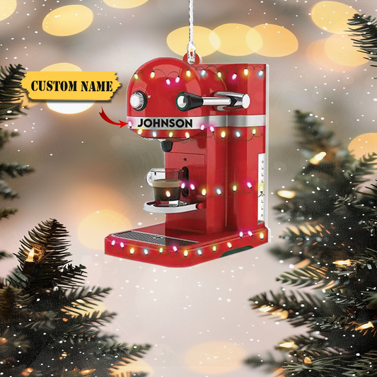 Personalized Nespresso Machines Coffee Cafe Christmas Ornament, Coffee Machines, Ornament Decoration, Ornament For Gift, Ornament Christmas