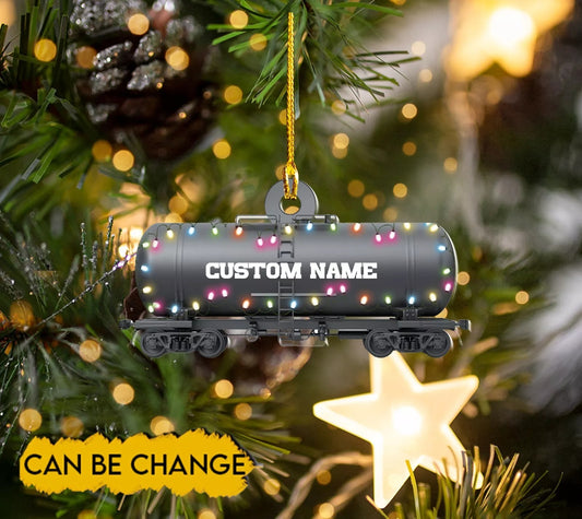 Personalized Oil Railway Cistern Ornament, Railroader Ornament, Locomotive Xmas, Ornament Decoration, Ornament For Gift, Ornament Christmas