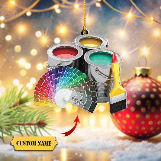 Personalized Painter's Art Palette Christmas Ornament, Artist's Painting Palette Christmas Ornament 3, Ornament Decoration, Ornament For Gift, Ornament Christmas