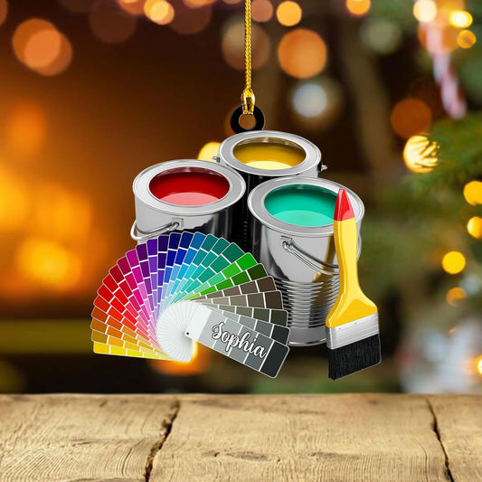 Personalized Painter's Art Palette Christmas Ornament, Artist's Painting Palette Christmas Ornament 3, Ornament Decoration, Ornament For Gift, Ornament Christmas