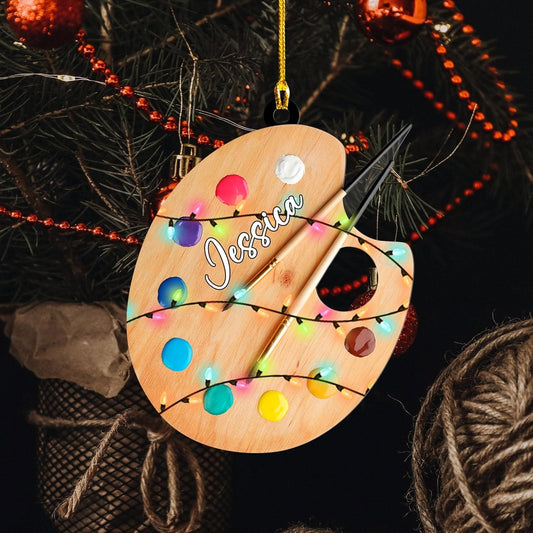 Personalized Painter's Art Palette Christmas Ornament, Artist's Painting Palette Christmas Ornament 4, Ornament Decoration, Ornament For Gift, Ornament Christmas
