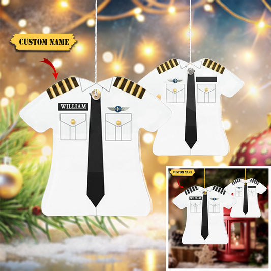 Personalized Pilot Jacket Custom Shaped Acrylic Ornament for Pilot2, Ornament Decoration, Ornament For Gift, Ornament Christmas