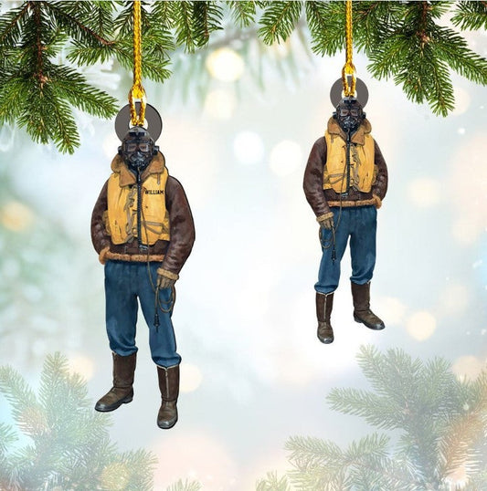 Personalized Pilot Jacket Custom Shaped Acrylic Ornament for Pilot4, Ornament Decoration, Ornament For Gift, Ornament Christmas