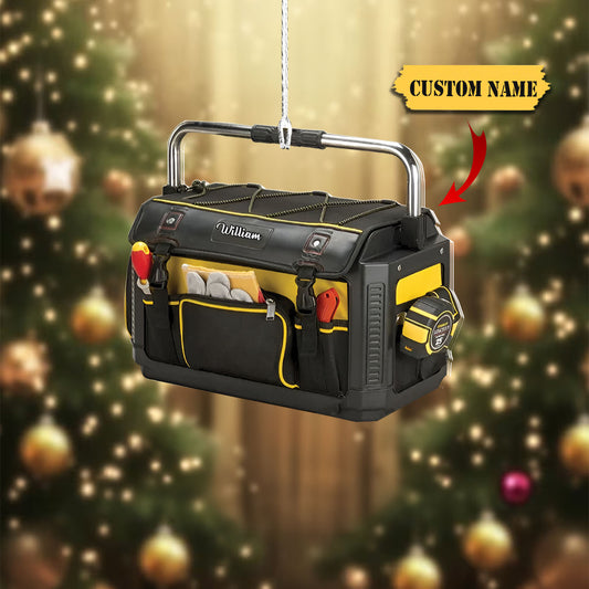 Personalized Plumber Tool Bag Acrylic Ornament, Christmas Tree Decor For Plumber, Ornament For Him, Gift For Him, Ornament Christmas