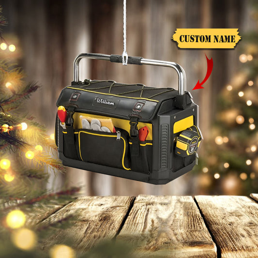 Personalized Plumber Tool Bag Acrylic Ornament, Christmas Tree Decor For Plumber, Ornament For Him, Gift For Him, Ornament Christmas