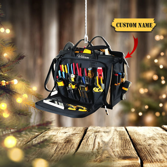 Personalized Plumber Tool Bag Acrylic Ornament, Christmas Tree Decor For Plumber_Style 1_PACK 1 1133, Ornament For Him, Gift For Him, Ornament Christmas