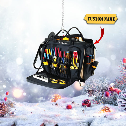 Personalized Plumber Tool Bag Acrylic Ornament, Christmas Tree Decor For Plumber_Style 1_PACK 1 1133, Ornament For Him, Gift For Him, Ornament Christmas