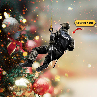 Personalized Police Christmas - Two Sided Ornament, Gift for Police, Ornament For Him, Gift For Him, Ornament Christmas