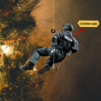 Personalized Police Christmas - Two Sided Ornament, Gift for Police, Ornament For Him, Gift For Him, Ornament Christmas
