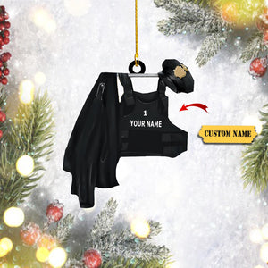 Personalized Police Vest Full Set Custom Shaped Acrylic Ornament, Ornament For Him, Gift For Him, Ornament Christmas