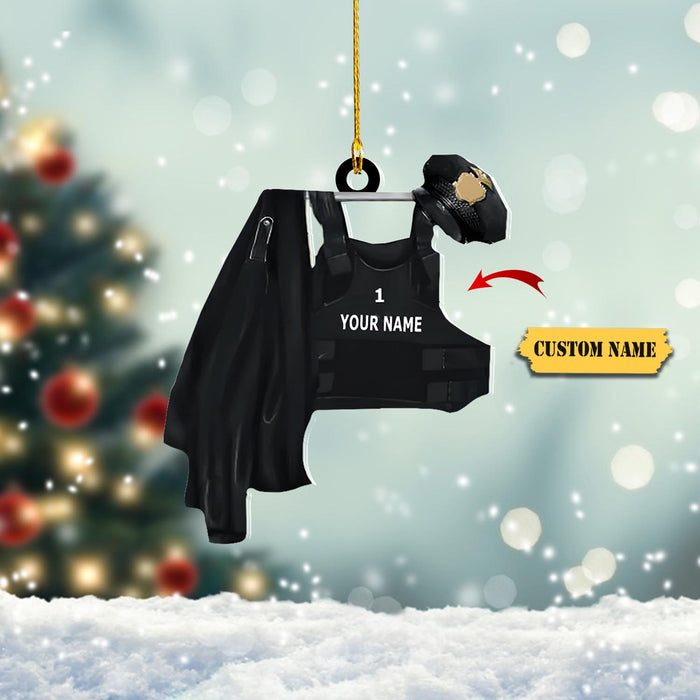 Personalized Police Vest Full Set Custom Shaped Acrylic Ornament, Ornament For Him, Gift For Him, Ornament Christmas