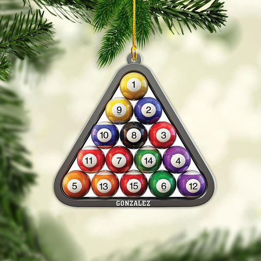 Personalized Pool Billiards Ornament Gifts for Billiards Lover, Ball Billiards Lovers Ornament Christmas 2024, 1, Ornament Decoration, Ornament For Gift, Ornament Christmas
