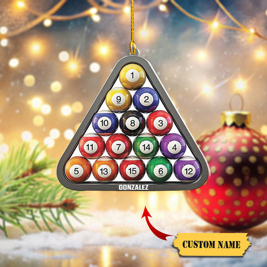 Personalized Pool Billiards Ornament Gifts for Billiards Lover, Ball Billiards Lovers Ornament Christmas 2024, 1, Ornament Decoration, Ornament For Gift, Ornament Christmas