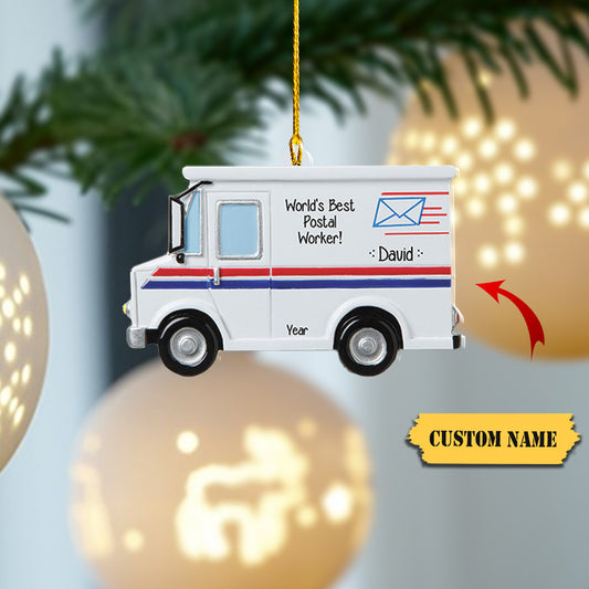 Personalized Postal Worker Christmas Ornament, Mail Truck Personalized Ornament, Letter Carrier Mailman, Congratulation excellent Mailman, Ornament Decoration, Ornament For Gift, Ornament Christmas
