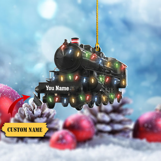 Personalized Railroader Christmas Ornament, Custom 2D Flat Ornament, Gift For Train Driver, Railroader With Name, Dad Xmas Keepsake Gift, Ornament Decoration, Ornament For Gift, Ornament Christmas