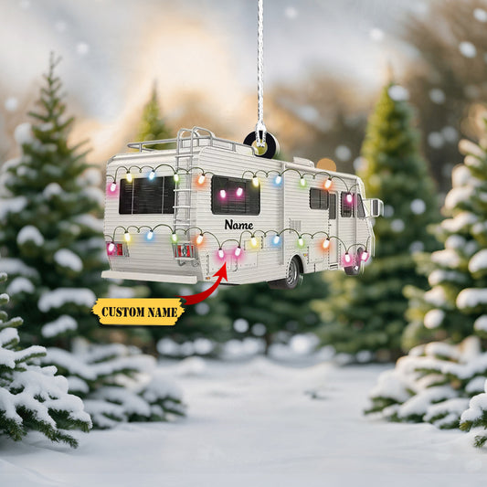 Personalized RV Caravan Christmas Ornament, Custom RV Caravan Car Ornament, Ornament Decoration, Ornament For Gift, Ornament Christmas