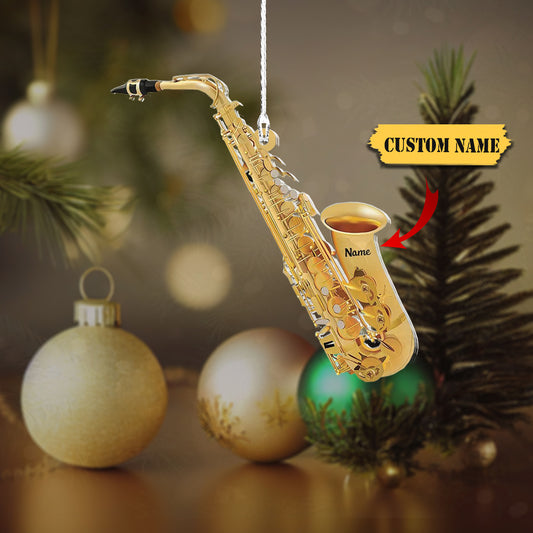 Personalized Saxophone Instrument Christmas Light Ornament, music Christmas, Ornament Decoration, Ornament For Gift, Ornament Christmas