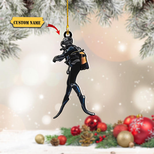Personalized Scuba Diving Christmas Ornament, Scuba Diving Ornament, Scuba Diving Custom Name_Style 5_Pack 5 - 40% OFF 11, Ornament Decoration, Ornament For Gift, Ornament Christmas