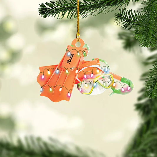 Personalized Scuba Diving Equipment Christmas Ornament, Custom Car Ornament, Ornament Decoration, Ornament For Gift, Ornament Christmas
