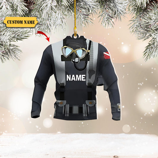 Personalized Scuba Diving Ornament, Scuba Diving Ornament, Christmas Ornament for Scuba Diver, Gift for Diver_Style 1_Pack 10 1 (1)11, Ornament Decoration, Ornament For Gift, Ornament Christmas
