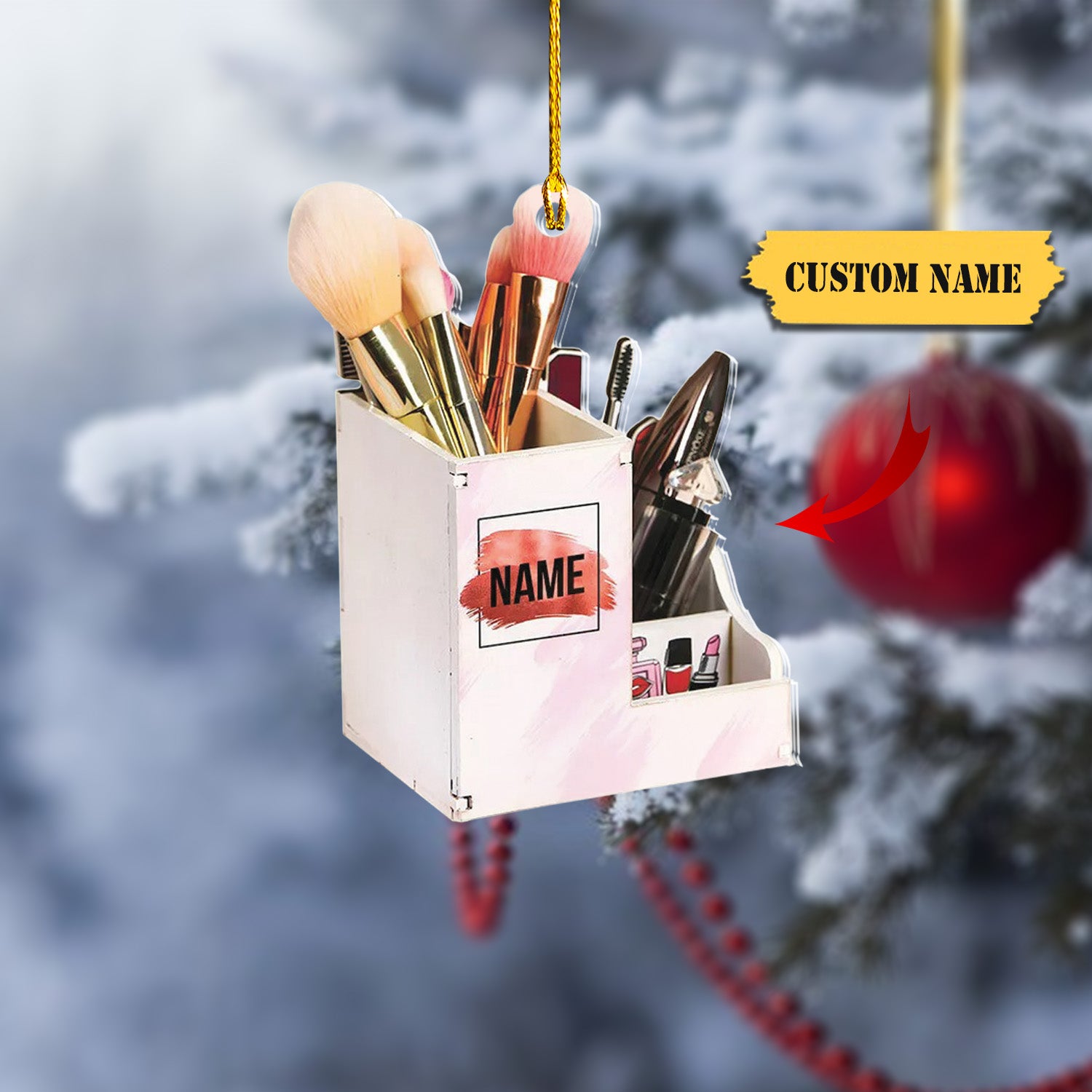Personalized Set Makeup Ornament, Makeup Artist Christmas Ornament Gift, Make Up, Ornament Decoration, Ornament Christmas