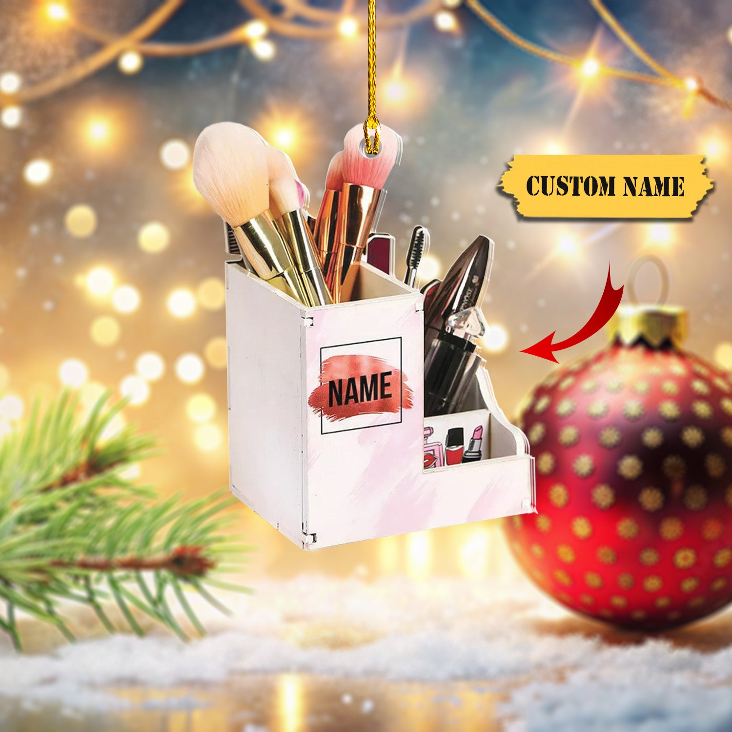 Personalized Set Makeup Ornament, Makeup Artist Christmas Ornament Gift, Make Up, Ornament Decoration, Ornament Christmas