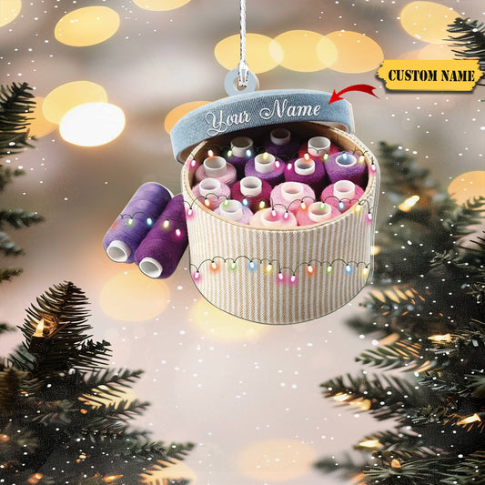 Personalized Sewing Box Ornament, Sewing Christmas Ornament, Tailor Ornament3454545, Ornament Decoration, Ornament For Gift, Ornament Christmas