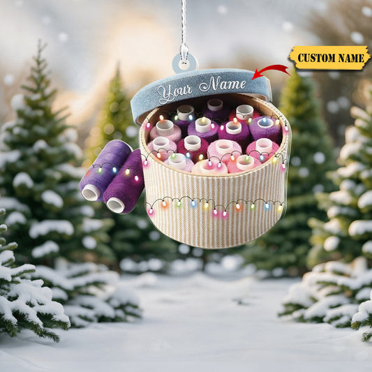 Personalized Sewing Box Ornament, Sewing Christmas Ornament, Tailor Ornament3454545, Ornament Decoration, Ornament For Gift, Ornament Christmas